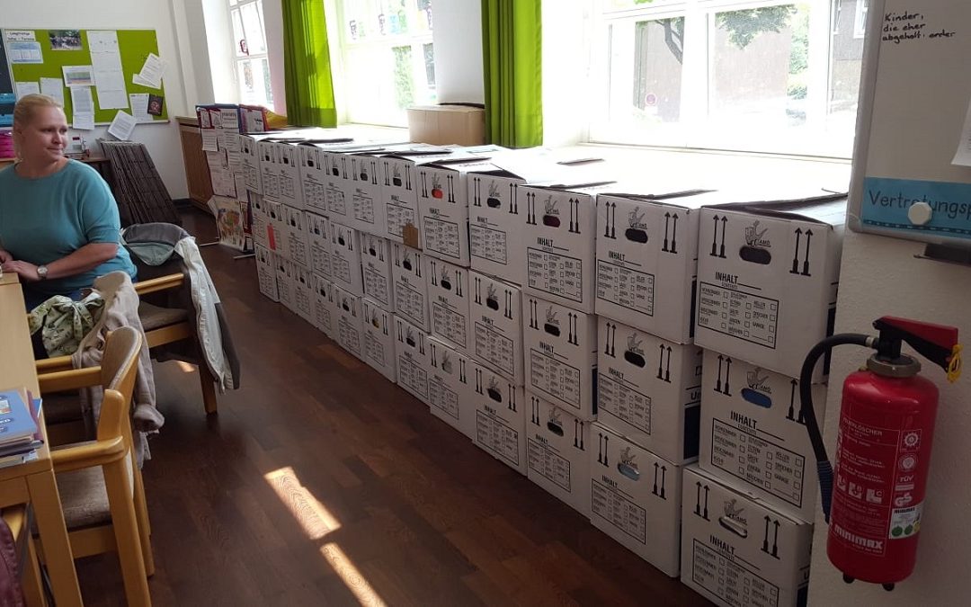 Grundschule Lohberg: Das Kistenpacken hat begonnen