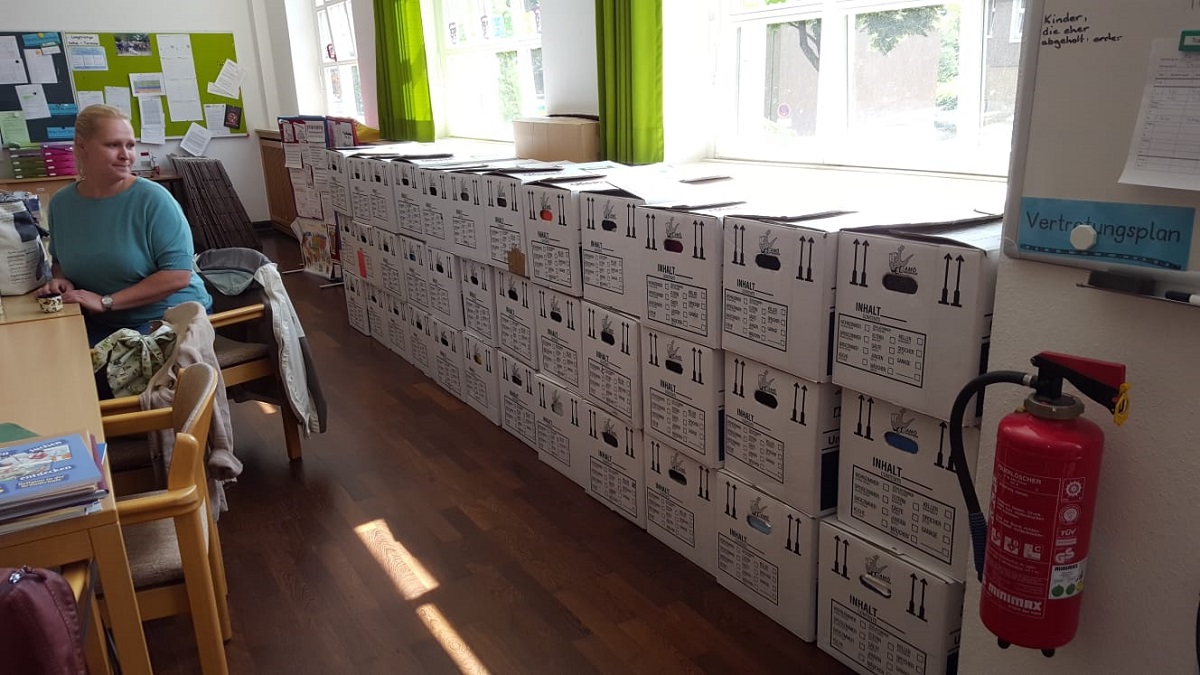 Grundschule Lohberg: Das Kistenpacken hat begonnen