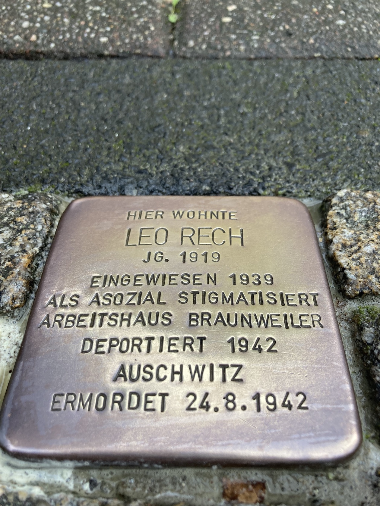 STOLPERSTEIN für Ludwig Rech