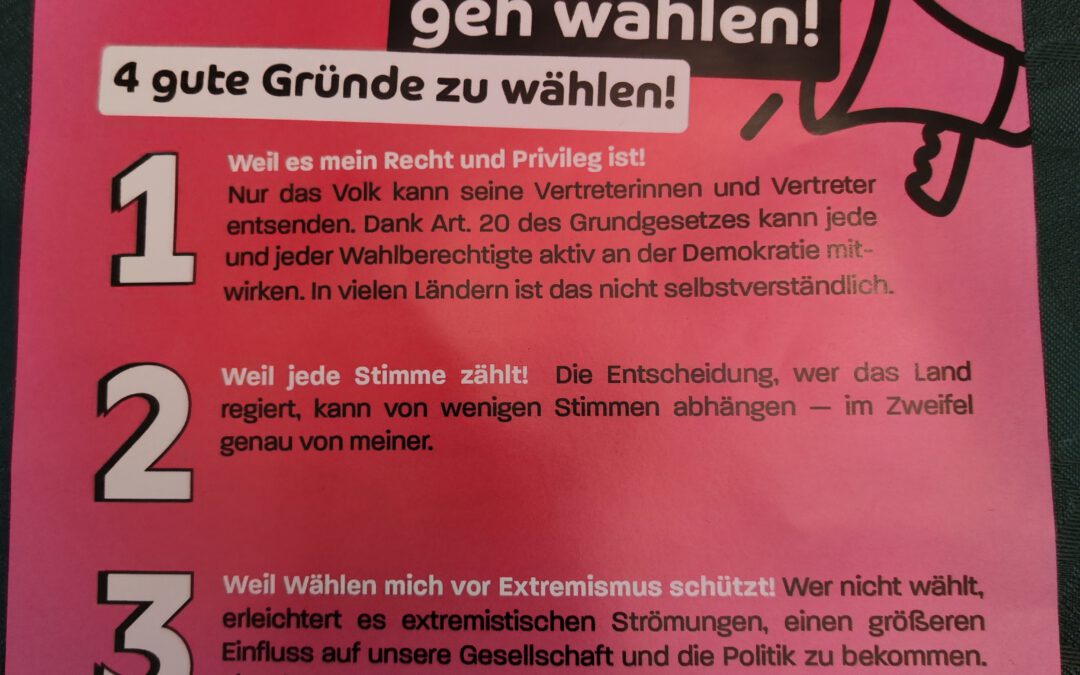 Nutze deine Stimme – geh wählen!