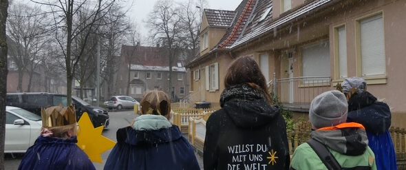 Sternsinger im Schneegestöber